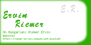 ervin riemer business card